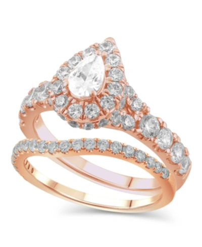 Macy's Diamond Pear-cut Halo Bridal Set (2. Ct. T.w.) In 14k White, Yellow Or Rose Gold
