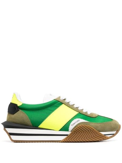 Tom Ford Green Moss James Sneaker In Multicolour