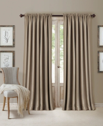 Elrene All Seasons Faux Silk 52" X 108" Blackout Curtain Panel In Taupe