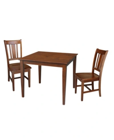International Concepts Dining Table With 2 Chairs In Brown