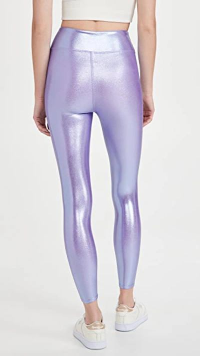 Heroine Sport Marvel Metallic High Waist Leggings In Lagoon