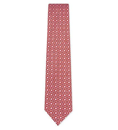 Brioni Flower Tie Silk Tie In Red