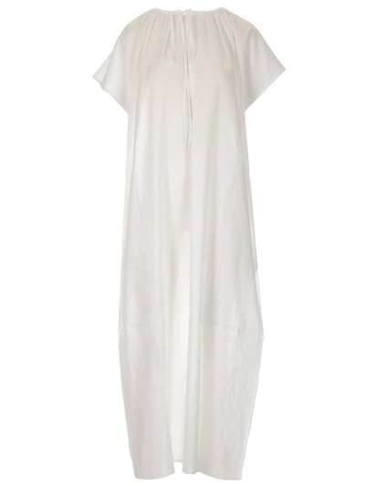 Totême Draped Midi Dress In White