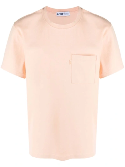 Affix Pocket Stretch-cotton T-shirt In Pink