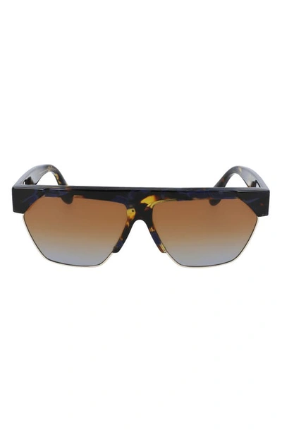 Victoria Beckham 62mm Gradient Sunglasses In Havana/ Blue