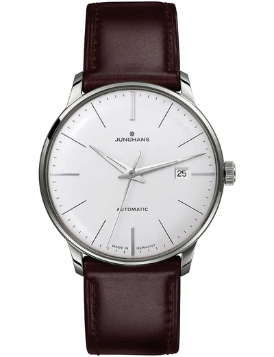 Junghans 027/4310.00 Meister Classic Stainless Steel And Leather Watch, Mens, Silver