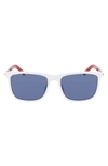 Converse Chuck 56mm Rectangle Sunglasses In White/ Blue
