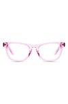 Quay Mini Hardwire 50mm Blue Light Filtering Optical Glasses In Pink/ Clear Blue Light