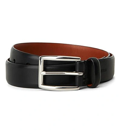 Polo Ralph Lauren Mens Black Embossed-logo Belt