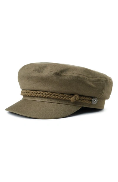 Brixton Fiddler Fisherman Cap In Military Olive