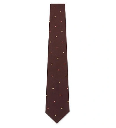 Paul Smith Pin Dot Floral Silk Tie In Move