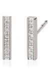 Monica Vinader Signature Skinny Diamond Bar Earrings In Silver