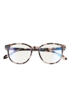 Quay Blueprint 48mm Blue Light Filtering Glasses In Milky Tort / Clear Blue Light