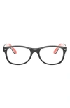 Ray Ban 52mm Optical Glasses In Top Black