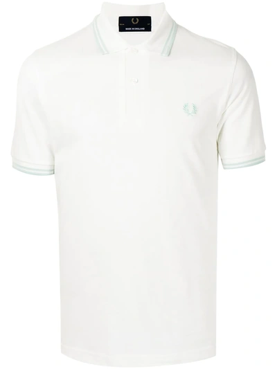 Fred Perry Embroidered-logo Polo Shirt In White