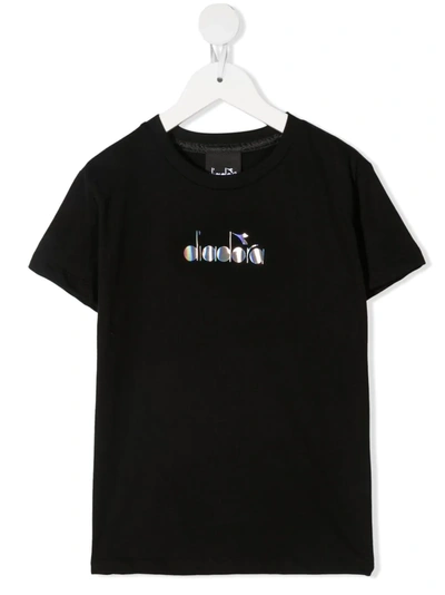 Diadora Junior Teen Logo-print Short-sleeve T-shirt In Black