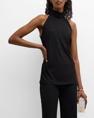 Chiara Boni La Petite Robe Tiffy Solid Halter Top In Black