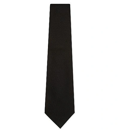 Tom Ford Woven Cotton Silk Tie In Black