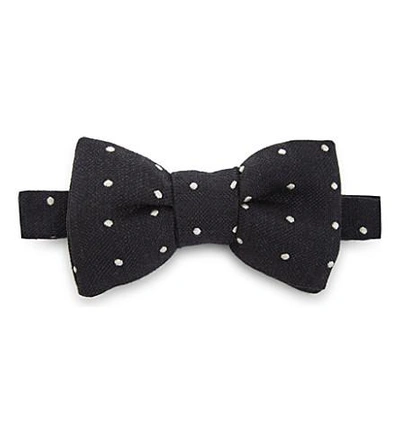 Tom Ford Wool-silk Blend Spotted Bow Tie In Navy