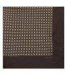 Tom Ford Circular Dot Print Silk Pocket Square In Brown