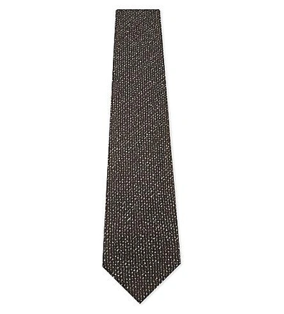 Tom Ford Speckled Silk-blend Tie In Dk Brown