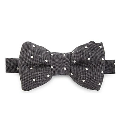 Tom Ford Wool-silk Blend Spotted Bow Tie In Grey