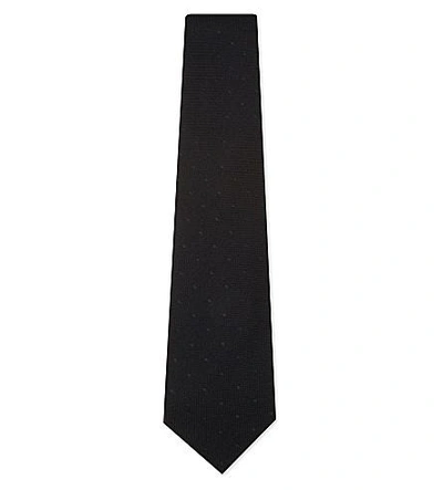 Tom Ford Spotted Silk Tie In Charcoal