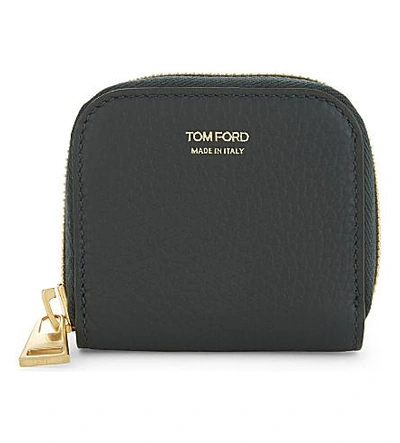 Tom Ford Pebble Grained Leather Coin Purse In Black