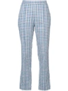 Rosie Assoulin Checked Cropped Trousers - Blue