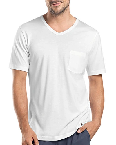 Hanro Night & Day Short-sleeve T-shirt W/pocket In White