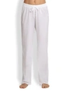 Hanro Cotton Deluxe Drawstring Lounge Pants In White