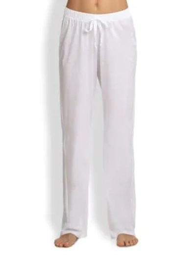 Hanro Cotton Deluxe Drawstring Lounge Pants In Blue