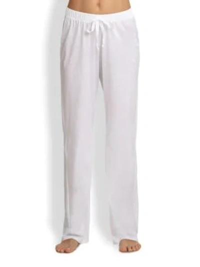 Hanro Cotton Deluxe Drawstring Lounge Pants In White