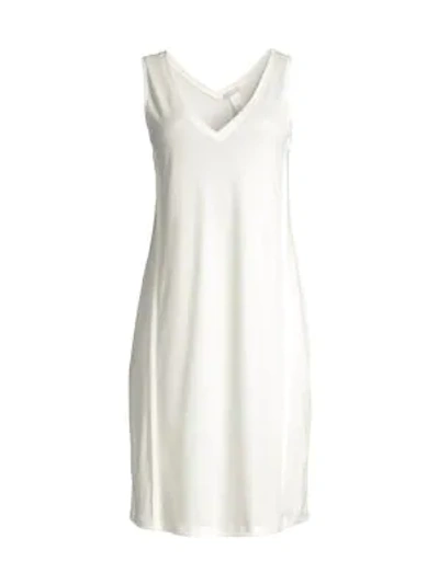 Hanro Pure Essence Knit Tank Gown In Off White