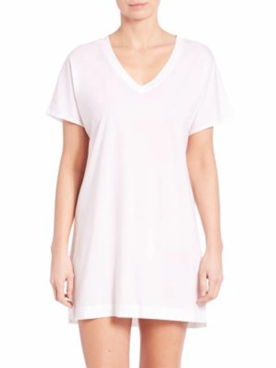 Hanro Laura Short-sleeve Sleepshirt In White