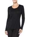 Hanro Cashmere-silk Blend Long-sleeve Shirt, Black