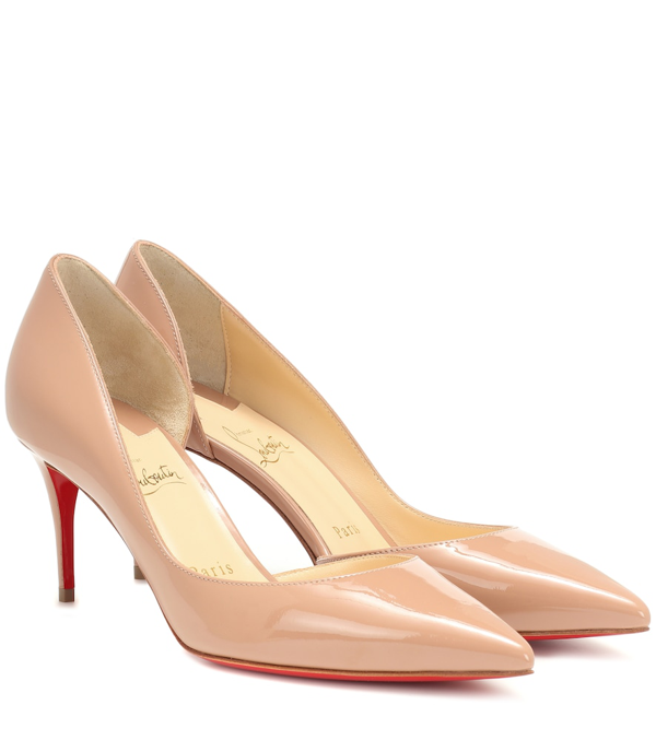 beige patent leather pumps