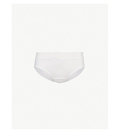 Hanro Womens White Moments Midi Briefs L