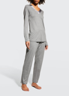 Hanro Jade Long-sleeve Pajama Set In Grey Melange