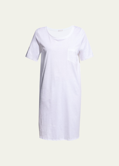 Hanro Cotton Deluxe Short-sleeve Big Sleepshirt In White