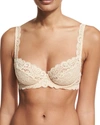 Hanro Luxury Moments Lace Unlined Underwire Bra In Skin