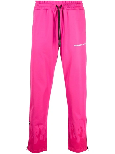 Vision Of Super Logo Drawstring Tracksuit Bottoms In Fuxia