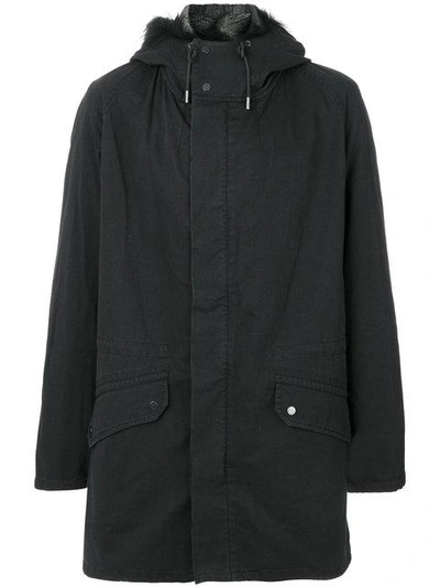 Yves Salomon Homme Fur-trim Parka Coat - Black