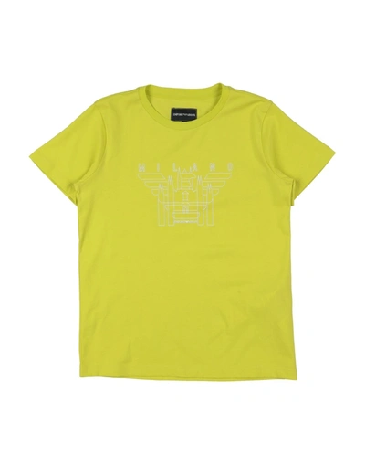 Emporio Armani Kids' T-shirts In Acid Green