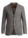 Brunello Cucinelli Wool Travel Blazer In Grey