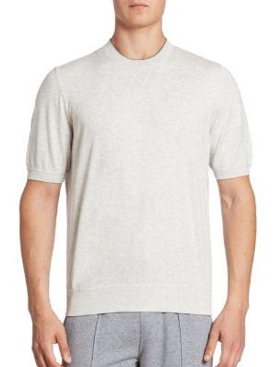 Brunello Cucinelli Short Sleeve Athletic T-shirt Sweater In Grey