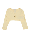 Monnalisa Kids' Wrap Cardigans In Light Yellow