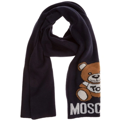 Moschino Men's Scarf Teddy In Navy