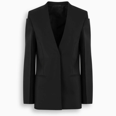 Givenchy Wool Blend Single-breasted Blazer In Black