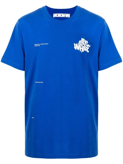 Off-white Blue Cotton Logo T-shirt